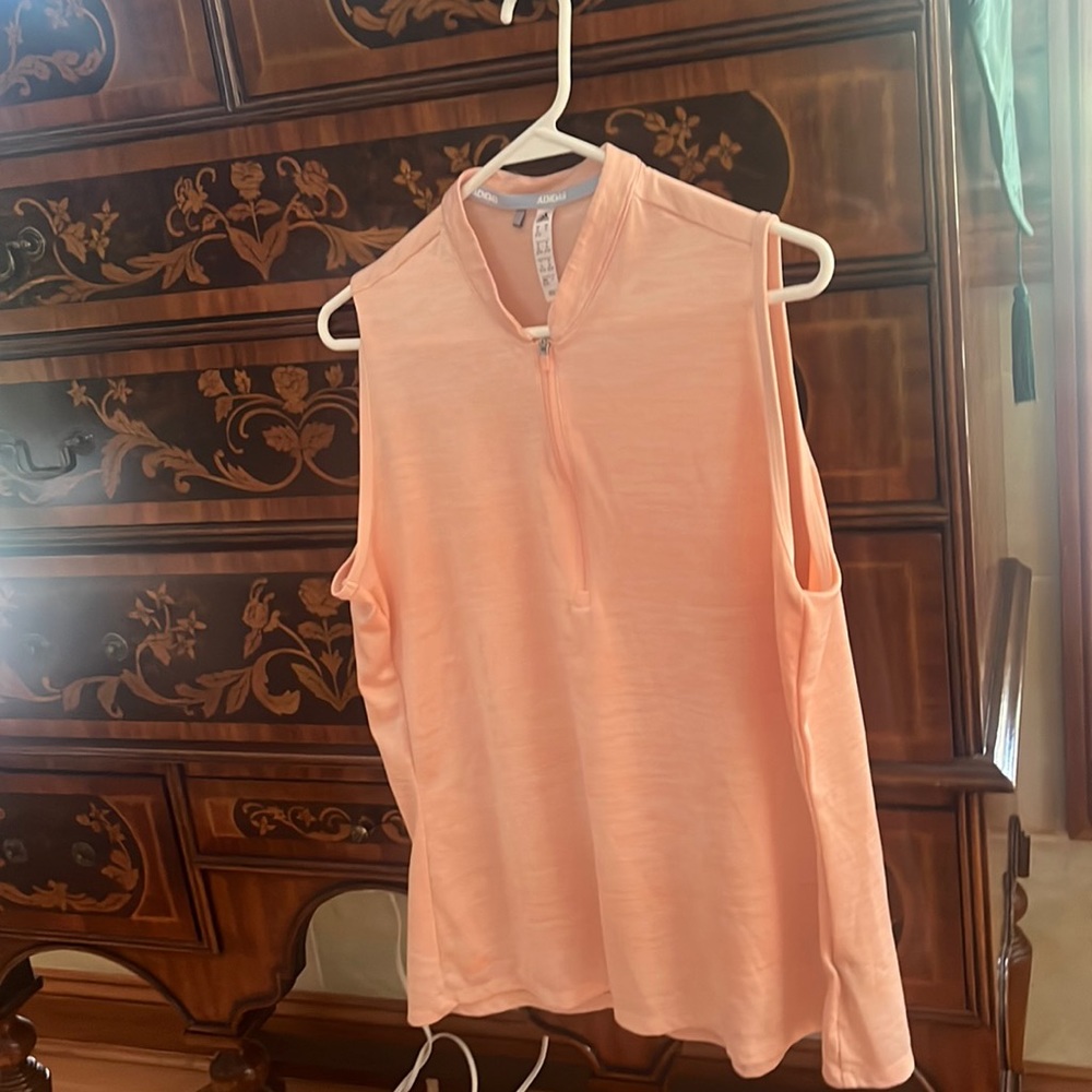 Ladies Addidas Sleeveless 1/4 zip Golf Shirt size XL